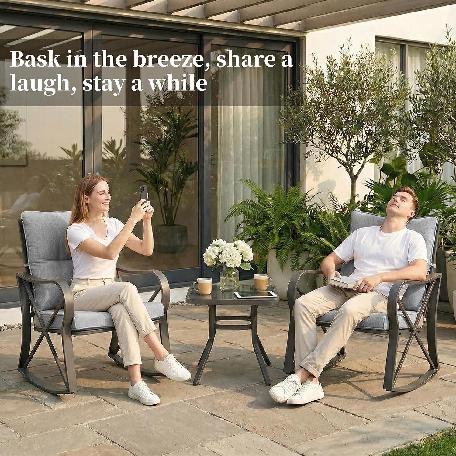 My Take on COSIEST Rocking Bistro Set for Patios