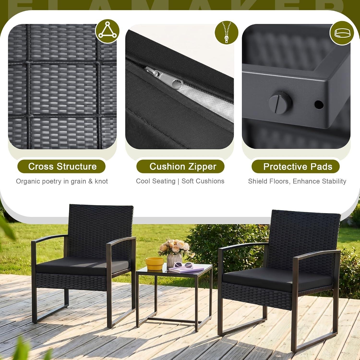 Flamaker 3-Piece Wicker Set: My Porch Takeaways
